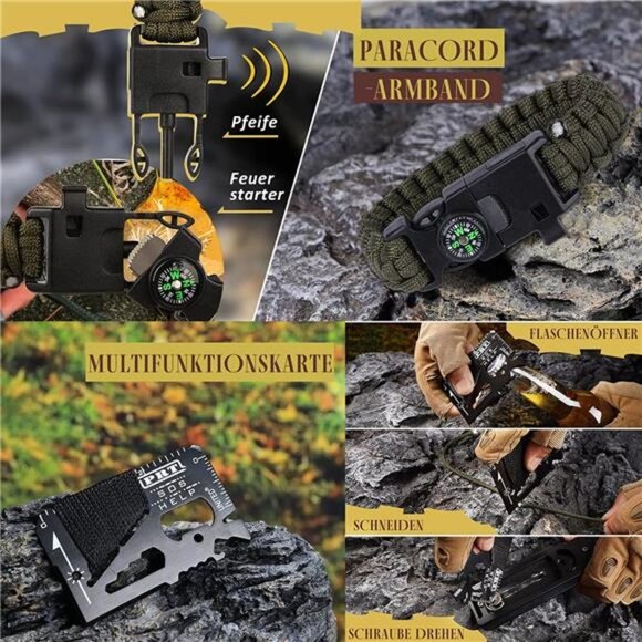 Survival Kit, Gifts for Men Husband Dad, Emergency Survival Gear and Equipment - Picture 3 of 6